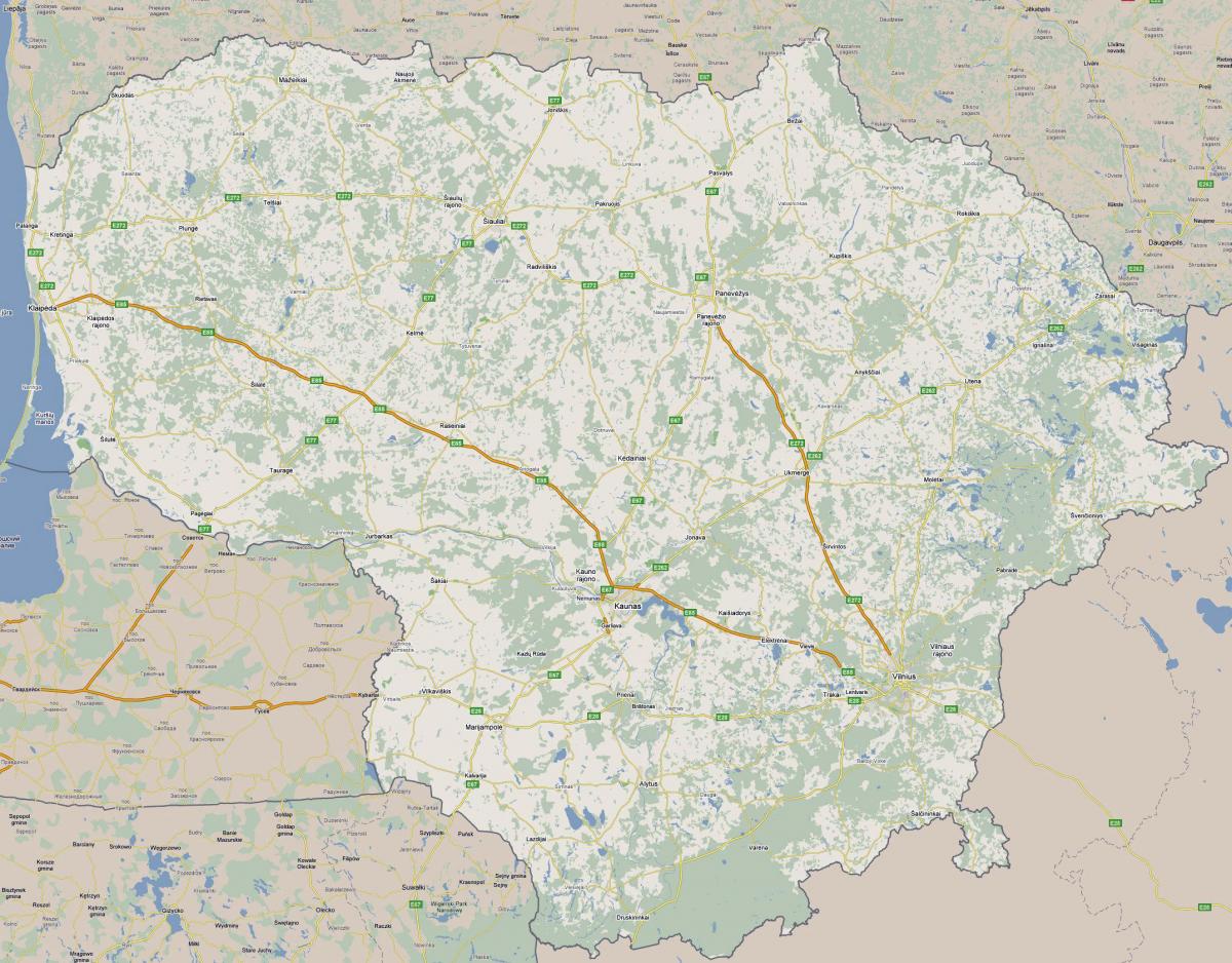 Карта Литвы турист 