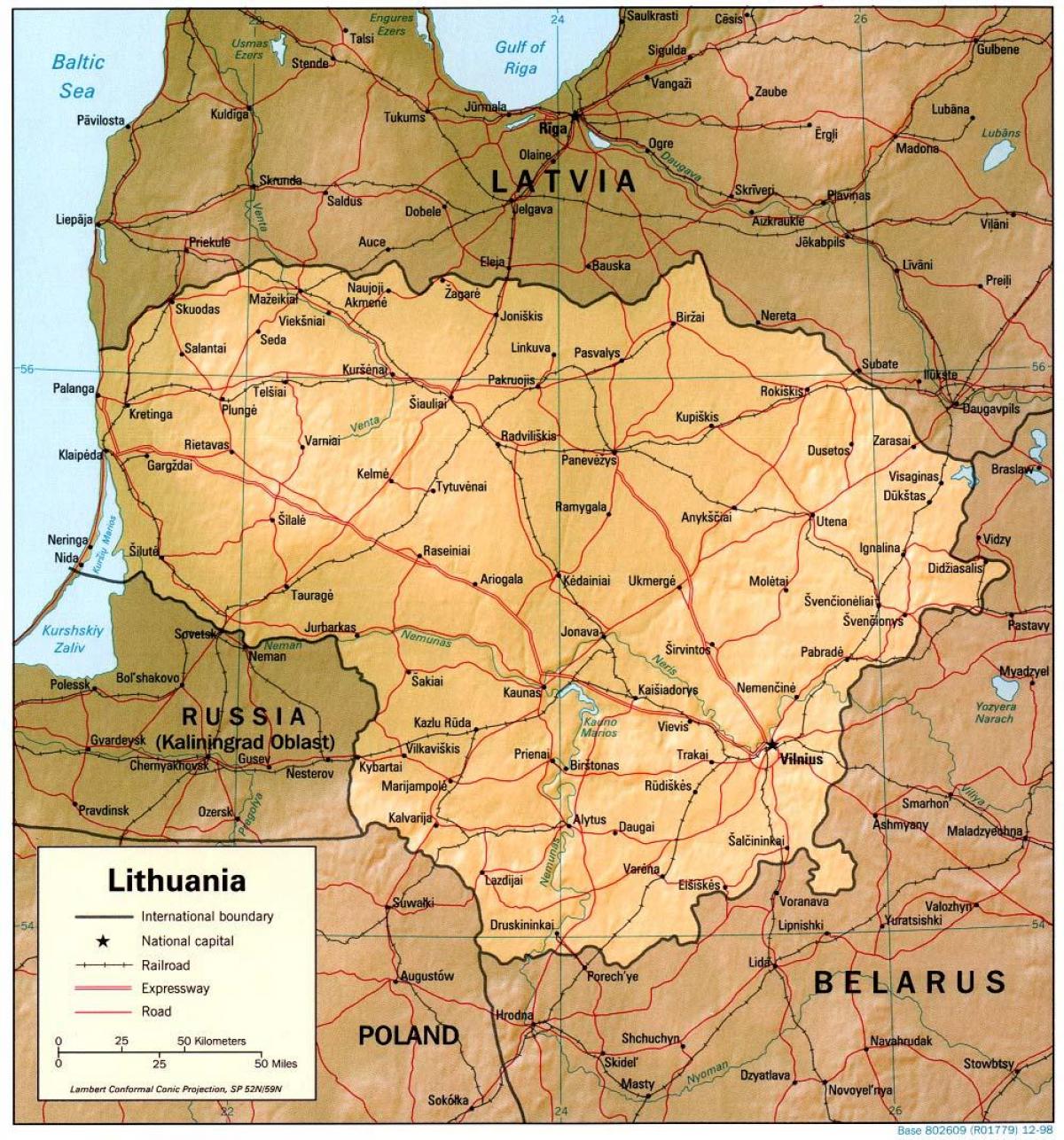 Карта Литвы 1900