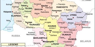 Карта Литвы политическая