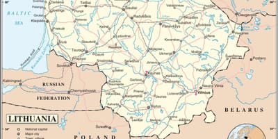 Карта Литвы страны