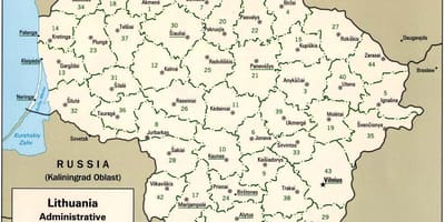 Карта карта Литвы с городами