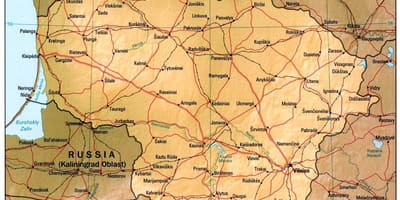 Карта Литвы 1900